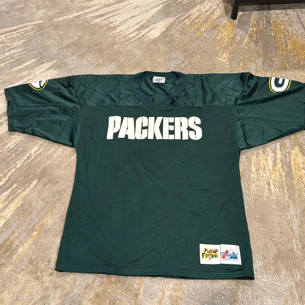 Green Bay Packers Vintage 90s Majestic Play Football Mesh Jersey Size M EUC